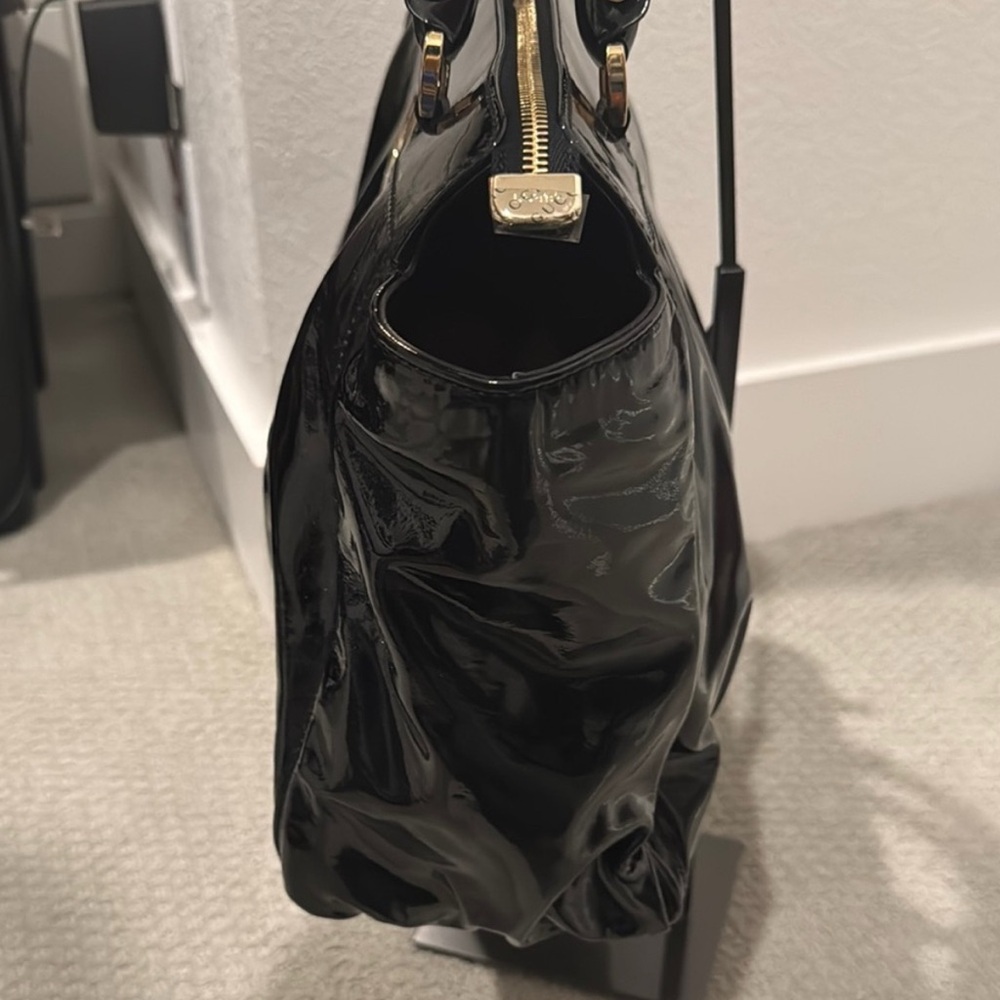GUCCI "The Abbey" Black Patent Leather Large Abbey Hobo w/COA - Picture 8 of 14